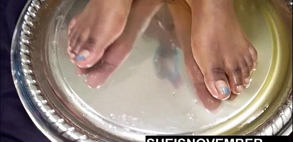  Oil Covered Teen From Head To Toe Pissing On Bathroom Sink While Rubbing Her POV